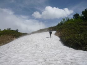 雪渓が大きくなってきました